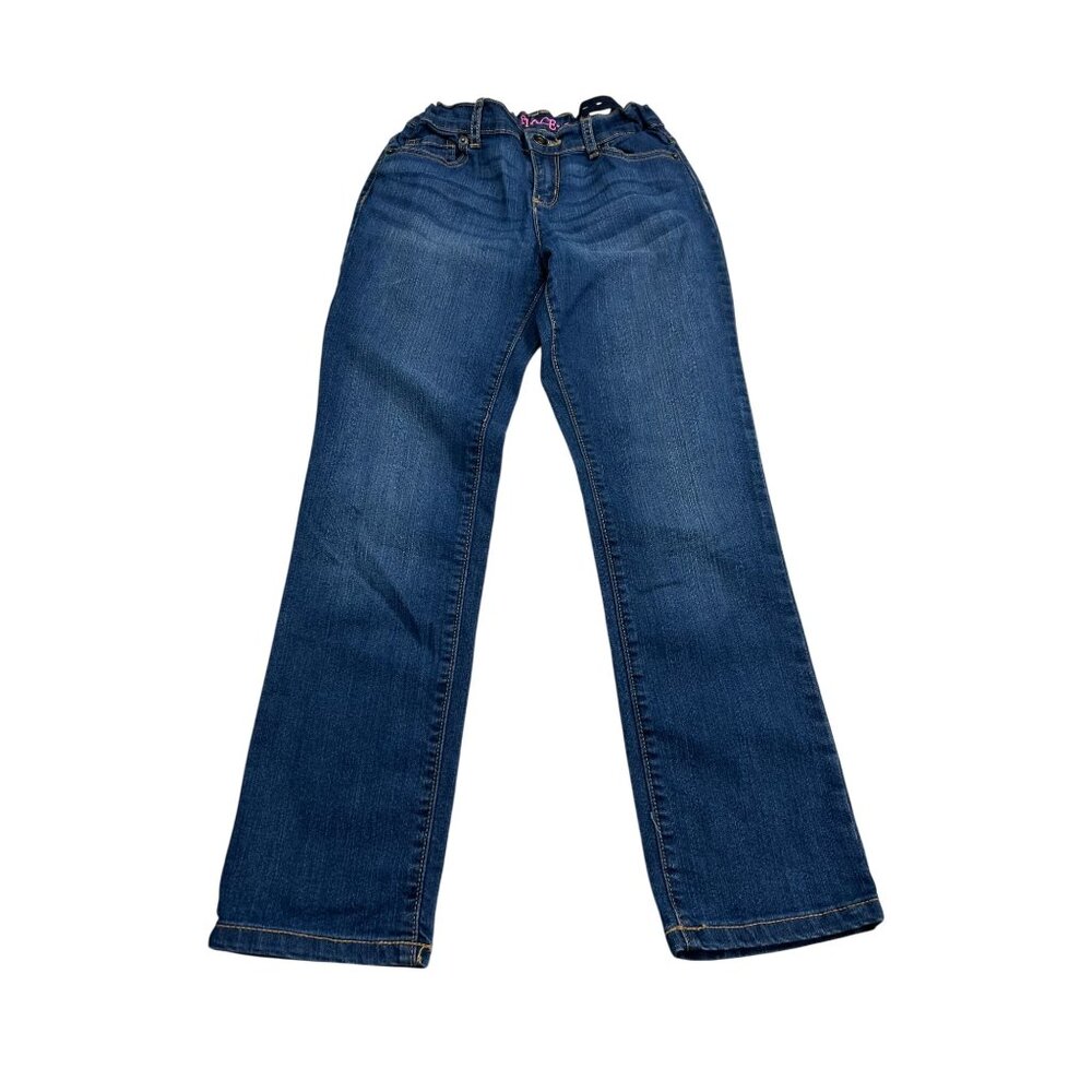 Girls Place Skinny Jeans Size 10 With Adjustable Waistband Mid-Rise Blue Denim